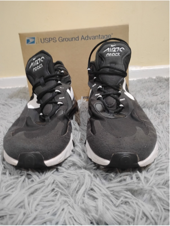 Nike Air Max React 270 Men Size 14 Black White Running Shoes CI3866-004 main image 6